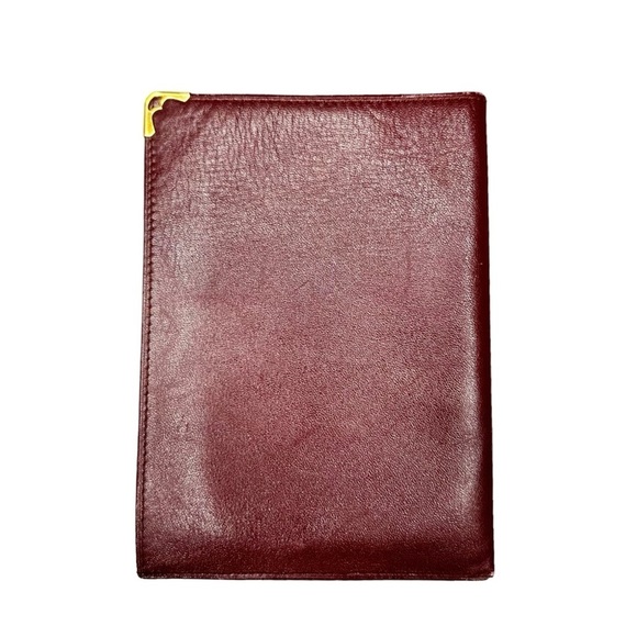 RARE Cartier Red Bordeaux Burgundy Leather & Gold Vintage Passport Holder - Picture 3 of 10
